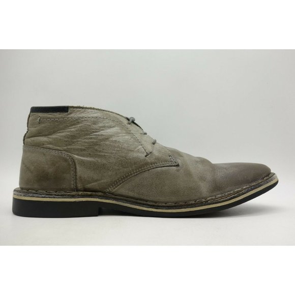Steve Madden Hestonn Gray Leather Lace Up Chukka Ankle Boots Men\'s 10.5 main image 4